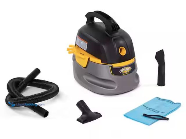 Lot 49-2005662 - Stinger 2.5 Gal. 1.75 Peak HP Small Shop Vacuum Wet Dry Vac with Filter Bag, Hose, Utility and Car N...