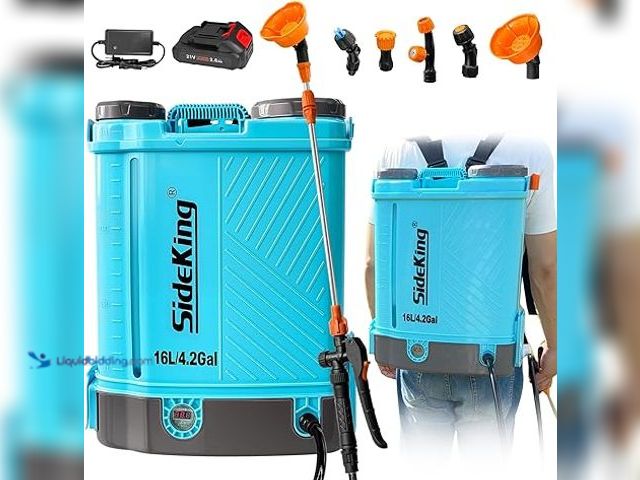 Lot 49-3527757 - Battery Powered Backpack Sprayer 4 Gallon, 0-100 PSI Adjustable Pressure Sprayer Compatible with Mak...