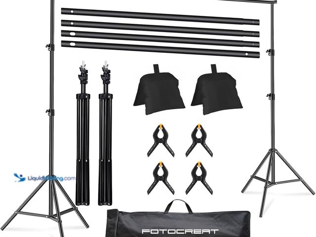 Lot 49-5410999 - Backdrop Stand Kit 10x6.5ft Adjustable Photography Photo Studio Background Support System. [ASIN: B0...