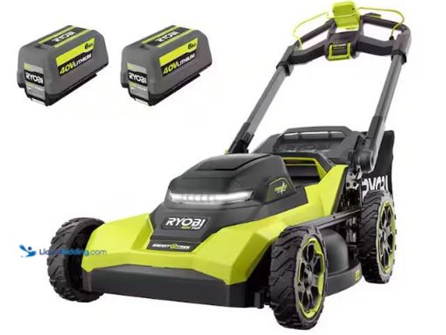 Lot 49-1630921 - RYOBI 40V HP Brushless 21 in.Cordless Walk Behind Multi-Blade Self-Propelled Lawn Mower w/ (2) 6.0Ah...