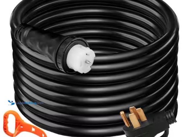 Lot 49-3631451 - VEVOR 25 ft. 50 Amp Generator Extension Cord NEMA N14-50P & SS2-50R & CS6364, STW 6/3 + 8/1 AWG 125V...