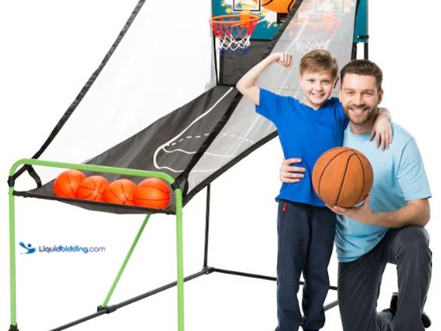Lot 49-5552972 - Basketball Arcade Game Gifts for Kids, Easy Set Up Battery-powered Indoor Basketball Game/. Model #E...