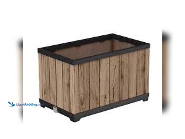 Lot 49-5544643 - Keter Signature Collection 30" Resin Rectangle Planter. Model: 990389197. Used