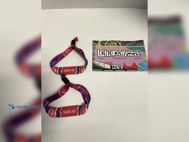 Lot 49-910507 - (2) Lollapalooza Thursday July 30th, 2026 GA Festival Wristbands – Grant Park Chicago, IL Experience...