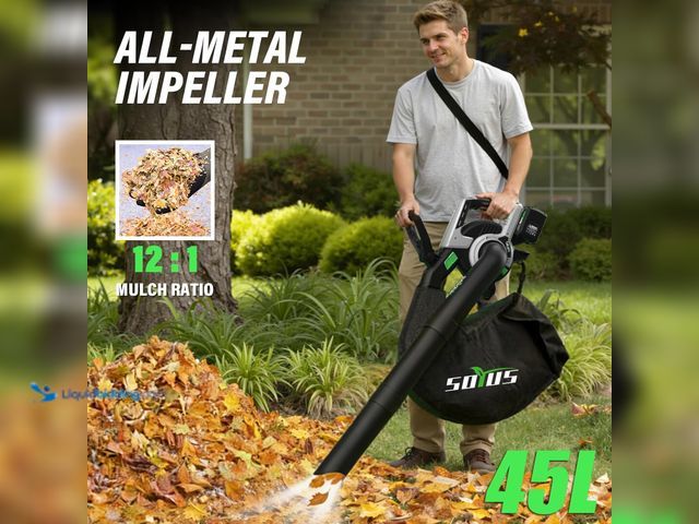 Lot 49-3565843 - Cordless Leaf Blower & Vacuum SOYUS 3-in-1, Leaf Vacuum Mulcher 385CFM with Brushless Motor & 5 Spee...