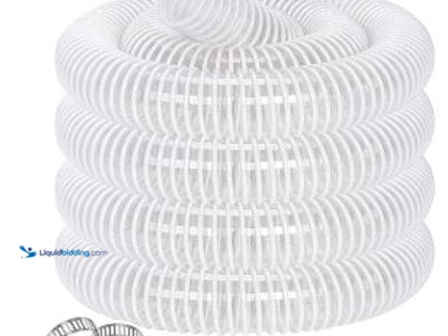 Lot 49-5436190 - Dust Collection Hose 1-1/2 in × 20 ft Heavy Duty Clear Flexible PVC Reinforced Thicken Helix Suction...