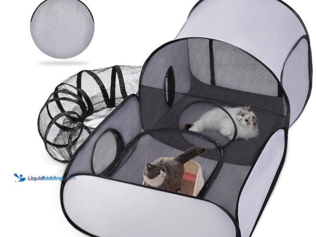 Lot 49-1516455 - Pet Playpen with Surround Tunnel, Outdoor/Indoor Cat Playpen with Breathable Soft Sides，Tailtastic C...