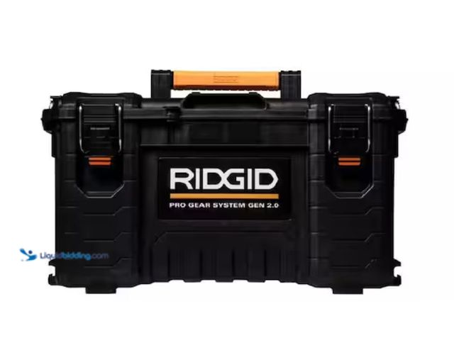 Lot 49-1623554 - RIDGID Pro Gear System Gen 2.0 Stackable Durable 22 in. Modular Tool Box Storage With Heavy Duty Lat...