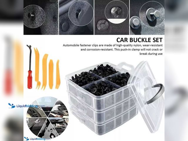 Lot 49-1990369 - Auto Retainer Fasteners Push Trim Plastic Clips Pin Rivet Kit 650 Piece with Removal Tools - NEW