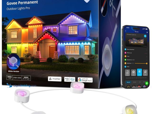 Lot 49-5487623 - Govee Permanent Outdoor Lights Pro, 100ft with 60 RGBIC LED Lights for Daily and Accent Lighting, 75...