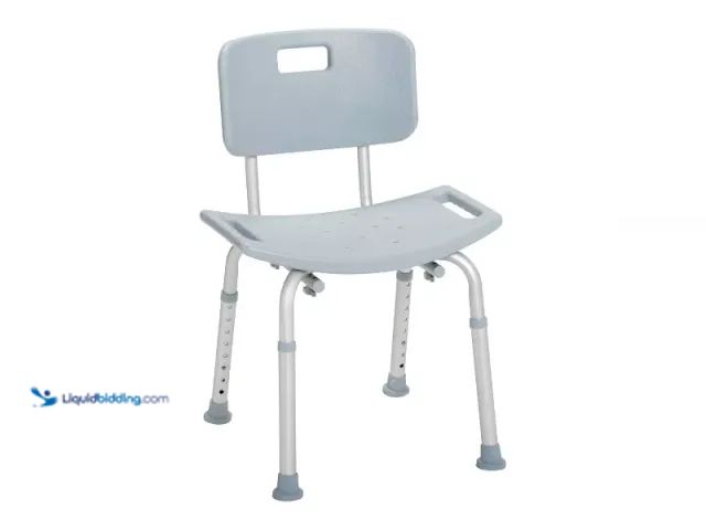 Lot 49-3510795 - Drive Medical Bathroom Safety Shower Tub Bench Chair with Back, Gray. Item is Unused