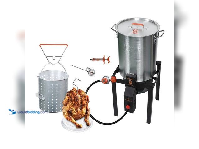 Lot 49-2021790 - LOCO 30 qt. Sure Spark Turkey Fryer. Model # LCTFKESB30CAP1. MSRP $80. New. Has attachments.