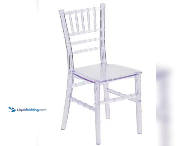Lot 49-3631110 - Lot of (2) Flash Furniture Hercules Clear Resin Indoor or Outdoor Events Chiavari Chairs, Model # LE...