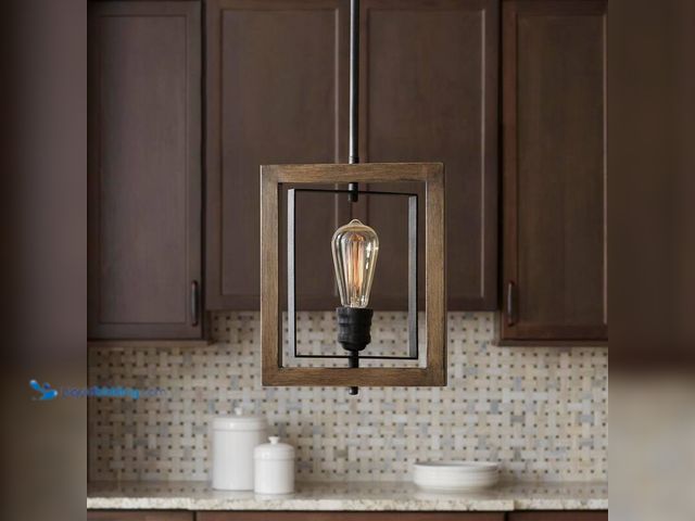 Lot 49-5406417 - Home decorators collection Palermo Grove 10 in. 1-Light Gilded Iron Farmhouse Kitchen Island Mini-Pe...