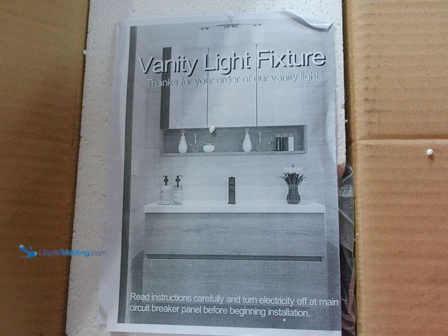 Lot 49-1548795 - Matte Black Vanity Light for Bathroom 4 Light Vanity Light Fixture Over Mirror with White Glass Shad...