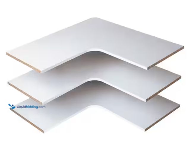 Lot 49-2000030 - (3-Pack) Closet Evolution 30 in. D x 30 in. W Classic White Wood Corner Shelf, Model # WH7, Unused. ...