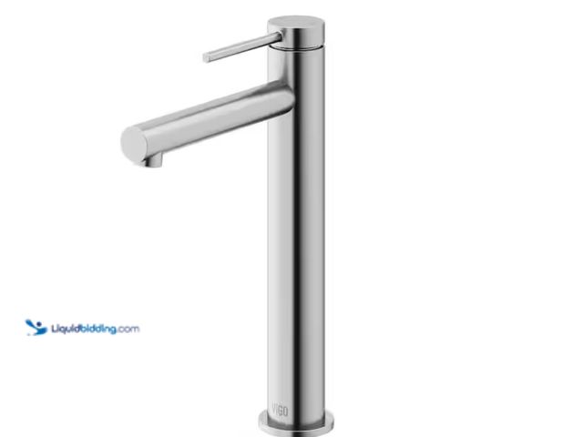 Lot 49-1575439 - VIGO Jewel 11 in. Single-Hole Single Handle Vessel Sink Faucet in Brushed Nickel, Model # VG03037BN,...