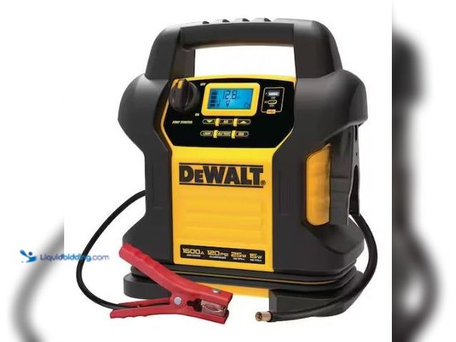 Lot 49-1577456 - DEWALT 1600 Peak Amp Jump Starter with Digital Compressor and USB Power Bank, Model # DXAEJ14, Sligh...