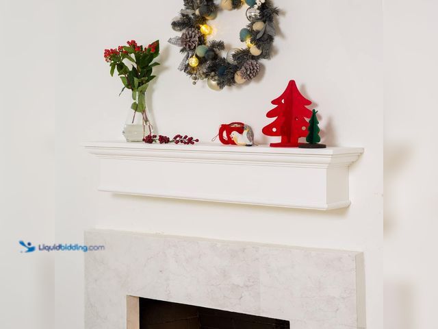 Lot 49-5413801 - Barton 48" Fireplace Mantle Rectangle Floating Mantel Wood Mantel Shelf Wall Mount Shelf Farmhouse F...