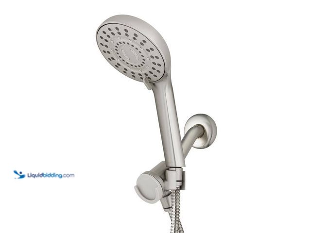 Lot 49-5447718 - Waterpik 8-Spray Wall Mount Magnet Assist Multi Height Handheld Shower Head 1.8 GPM in Brushed Nicke...