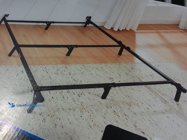 Lot 49-2024895 - Amazon Basics Metal Bed Frame, 9-Leg Support Base for Box Spring and Mattress, Queen Size, Tool-Free...