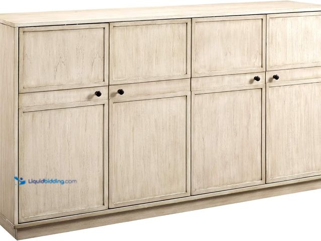 Lot 49-5414282 - Walker Edison Alden Versatile 4 Door Framed-Storage-Sideboard, 62 Inch, Birch, Unused.