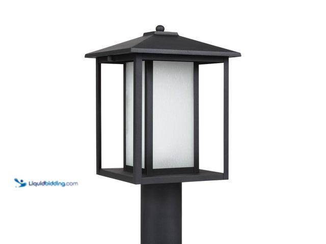 Lot 49-5414777 - generation lighting Hunnington 1-Light Outdoor Black Lamp Post Light Model # 89129-12 unused