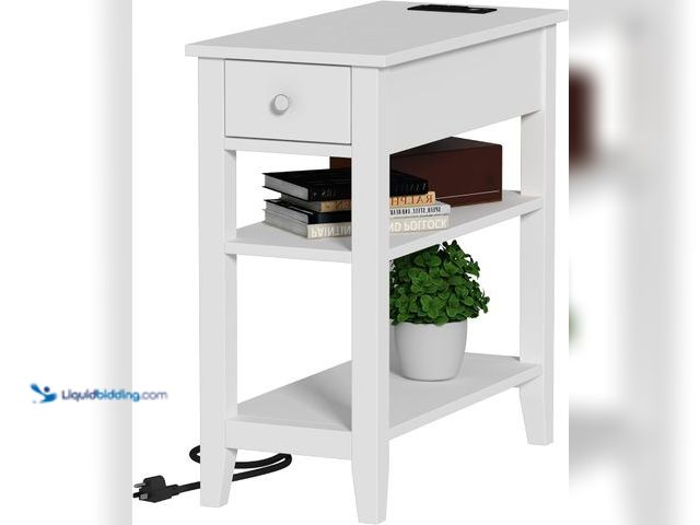 Lot 49-5544232 - ChooChoo Narrow End Table with Charging Station, Side Table Living Room with USB Ports & Power Outle...