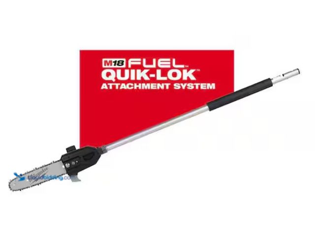Lot 49-1578112 - Milwaukee M18 FUEL QUIK-LOK 10 in. Pole Saw Attachment (Tool-Only), Compatible with the M18 FUEL Pow...