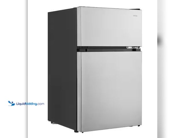 Lot 49-1550272 - Vissani 3.1 cu. ft. 2-Door Mini Refrigerator in Stainless Steel with Freezer, ENERGY STAR, Model # H...
