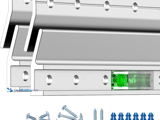 Lot 49-5463302 - French Cleat Picture & Mirror Hanger - 26" 130 lb - Built in Level - Heavy Duty Wall Mounting Bracke...