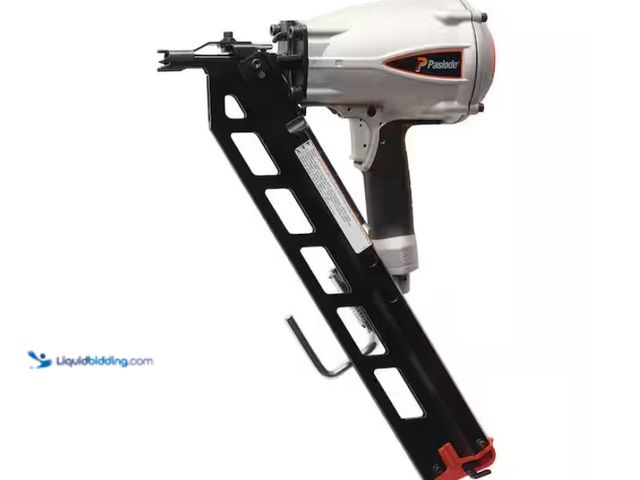 Lot 49-1622521 - Paslode Pneumatic 3-1/2 in. 30 degree Air Corded Power Master Plus Clipped-Head Framing Nailer, Mode...