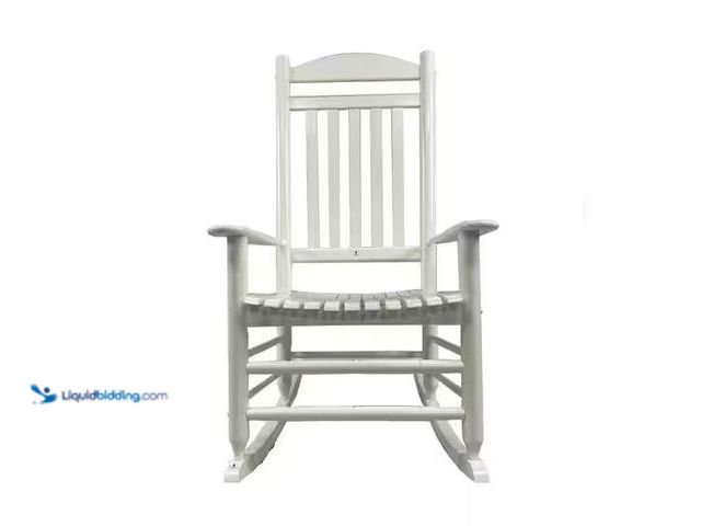 Lot 49-1548690 - Hampton Bay Patio White Wood Outdoor Rocking Chair Model # Rocker-04, Unused  Ref#HDPA116