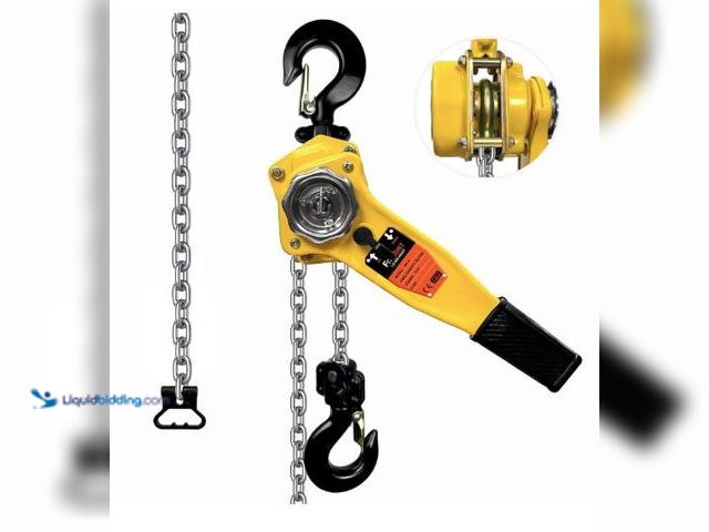Lot 49-5436474 - 3/4 Ton Chain Hoist 1650LBS Capacity 10Ft Lift Manual Lever Chain Hoist Manganese Steel G80 Chain w/...