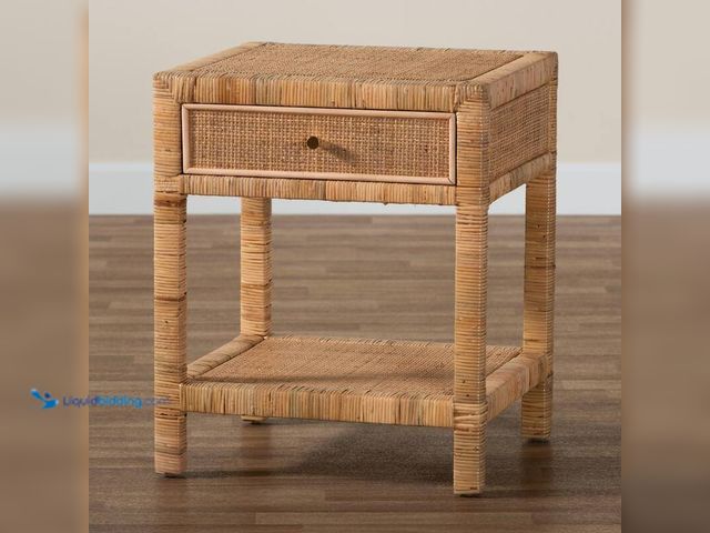 Lot 49-5406257 - Adelia Natural Rattan 1-Drawer Nightstand, Model # 229-13149-HD,     24 x 21 x 21 Unused.