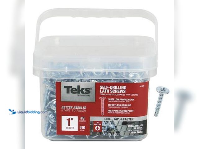 Lot 49-5544475 - Teks 8 x 1 in. Phillips Truss Head Drill Point Lath Screws (510-Pack). Model # 21530. Unused