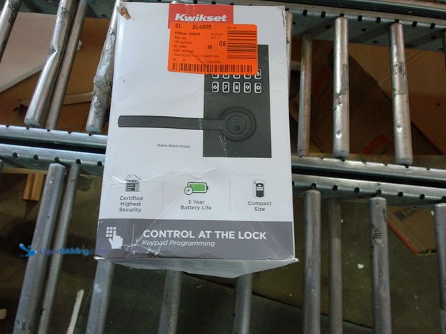 Lot 49-3472079 - Kwikset Smart Code 917 Matte Black Contemporary Keypad Electronic Single-Cylinder Halifax Door Handl...