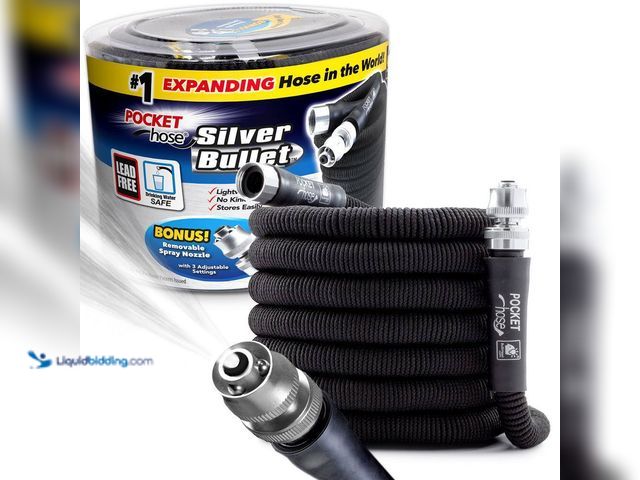 Lot 49-5520396 - Silver Bullet 3/4 in. Dia x 75 ft. Lightweight Kink-Free Expandable Water Garden Hose Unused
