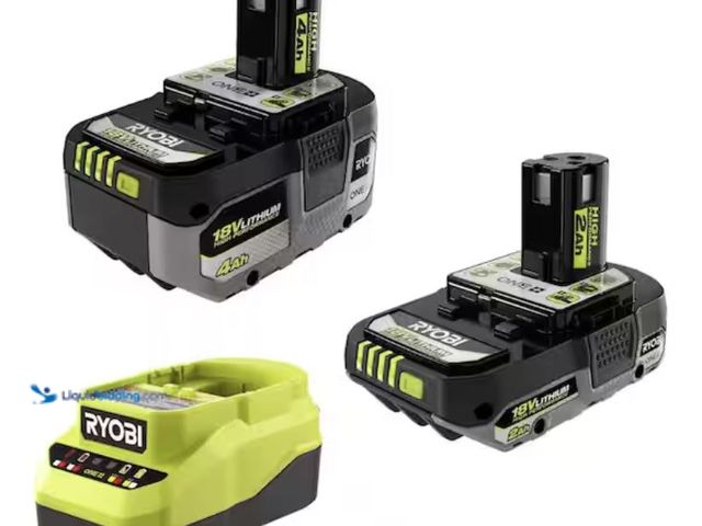 Lot 49-2005763 - RYOBI ONE+ 18V Lithium-Ion Starter Kit with (1) 2.0 Ah Battery, (1) 4.0 Ah Battery, and Charger, Mod...