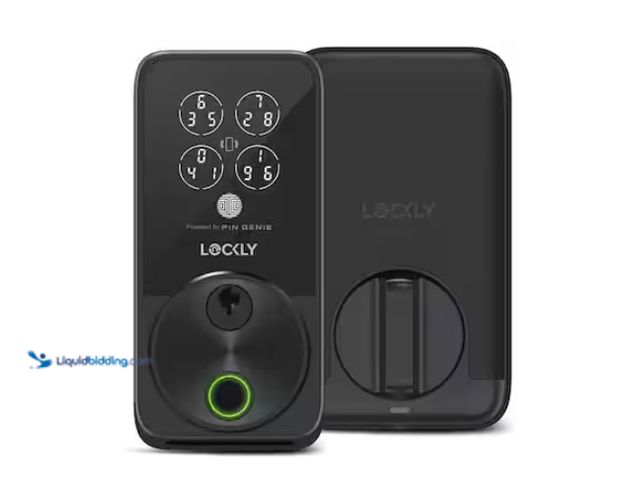 Lot 49-1574916 - Lockly Secure Pro Zeno Series Matte Black Deadbolt Wi-Fi Smart Lock, Apple Home Key, Fingerprint, Ke...