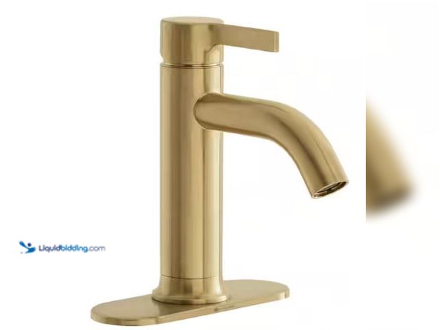 Lot 49-1631323 - Glacier Bay Ryden Single Hole Single-Handle Bathroom Faucet in Brushed Gold, Model # HDQFS1A9277CZ, ...
