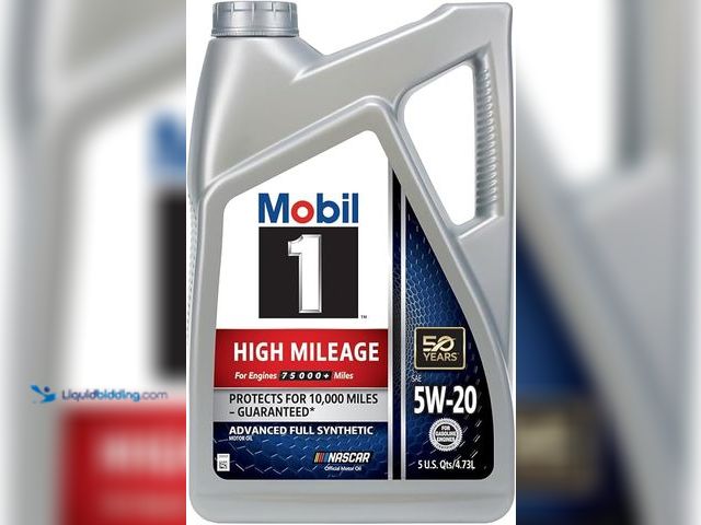 Lot 49-2006412 - Mobil 1 High Mileage Full Synthetic Motor Oil 5W-20, 5 Quart, Model # B00JTUBP8I, Unused.   Ref#PA07...