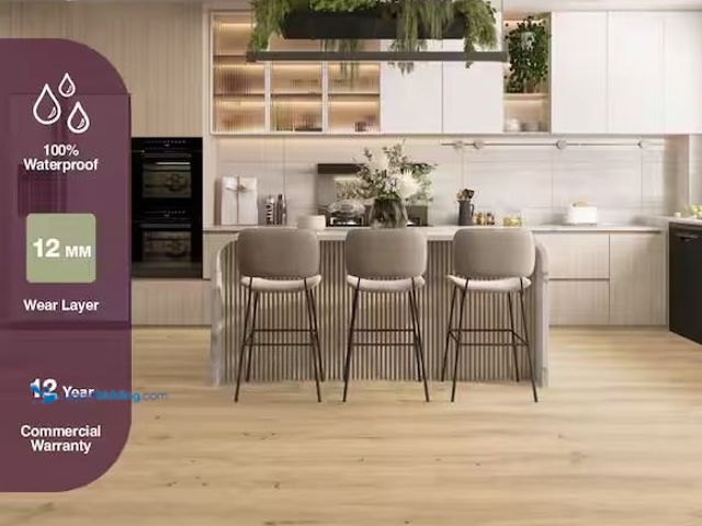 Lot 49-5520673 - Home Decorators Collection
Nobelford Oak 12mm T x 7.56 in. W Waterproof Laminate Wood Flooring (15....
