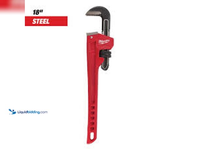 Lot 49-5476843 - Milwaukee 18 in. Steel Pipe Wrench. Model # 48-22-7118. Unused.