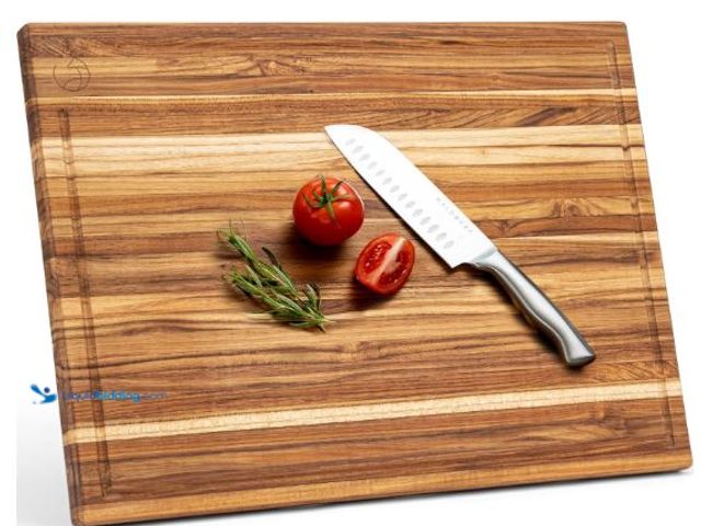 Lot 49-3432091 - WALDWERK Large Teak Wood Cutting Board (24 x 18 x 1.2") - Solid Wood Cutting Board - Extra Large Tea...