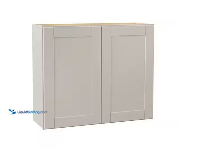 Lot 49-5551847 - Hampton Bay
Shaker 36 in. W x 12 in. D x 30 in. H Assembled Wall Kitchen Cabinet in Dove Gray, Fact...