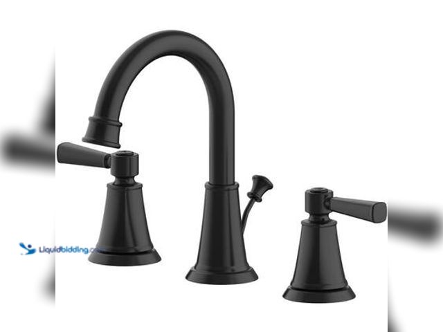 Lot 49-5539909 - Glacier Bay Melina 8 in. Widespread Double-Handle High-Arc Bathroom Faucet in Matte Black. Model # H...