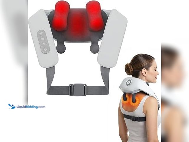 Lot 49-3539319 - Shiatsu Neck and Back Massagers with Heat, 150 Mins Uses, 4 Modes & Adjustable Massage Head, Electri...