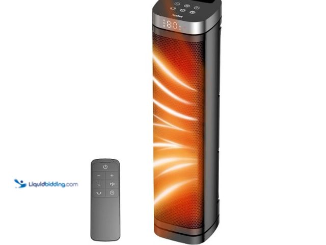 Lot 49-3600272 - Portable Space Heater, 1500W Ceramic Heating Fan with Thermostat, Remote Control, 3 Heating Modes, 7...