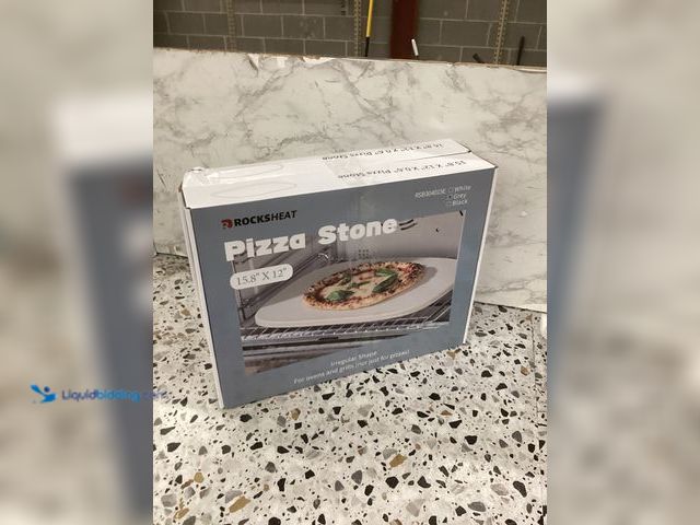 Lot 49-3527833 - Rocksheat Pizza Stone 15.8'' x 12'' x0.6'' ceramic coating Pizza Stones for Oven Grill BBQ (Gray) It...